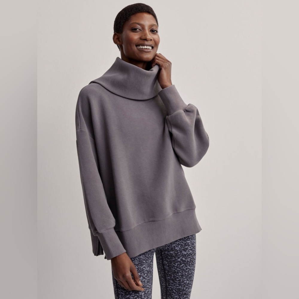 Varley Gray High-Neck Sweatshirt